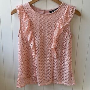 MANDEE Women’s Pink Lace Lined Sleeveless Top, Size Small, #76